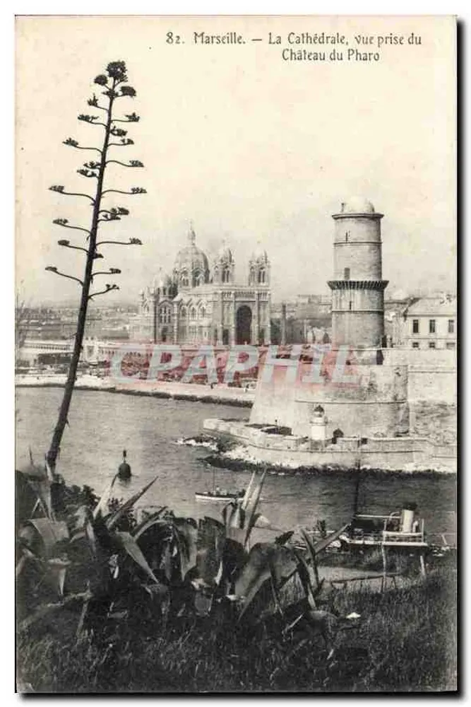 Marseille — Die Kathedrale, Ansicht vom Schloss Pharo —n°82 - Vorderseite