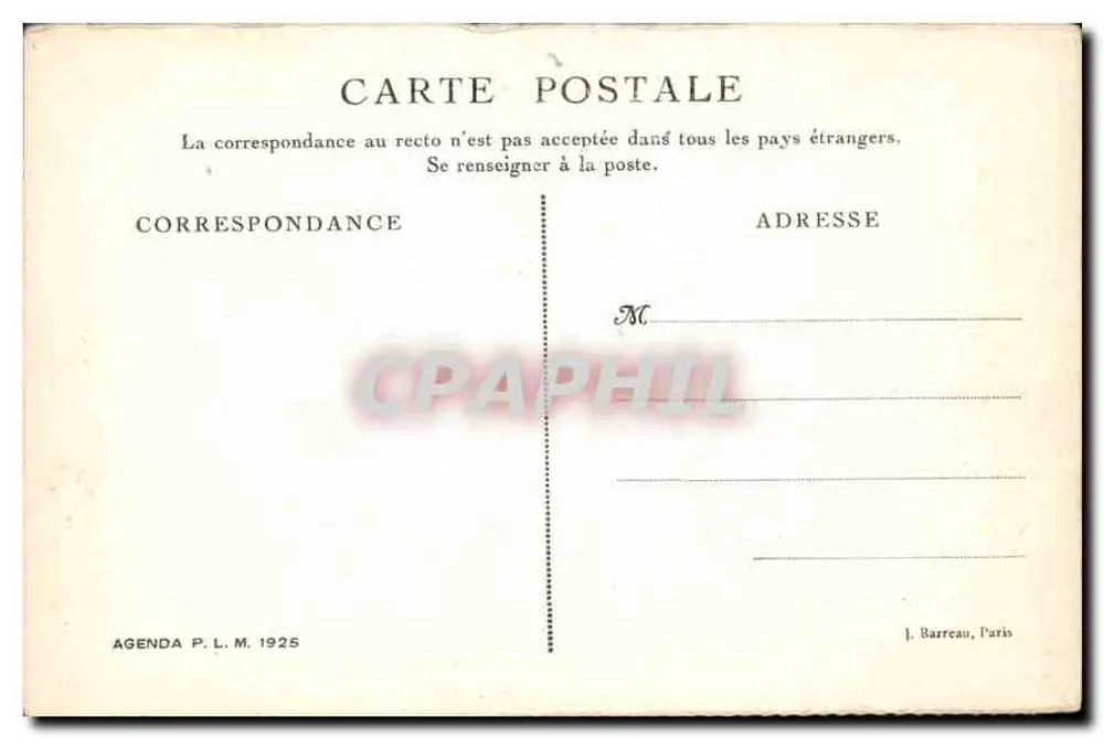 Le Trayas — Calanque de Maudois — Agenda P.L.M. 1925 - Verso