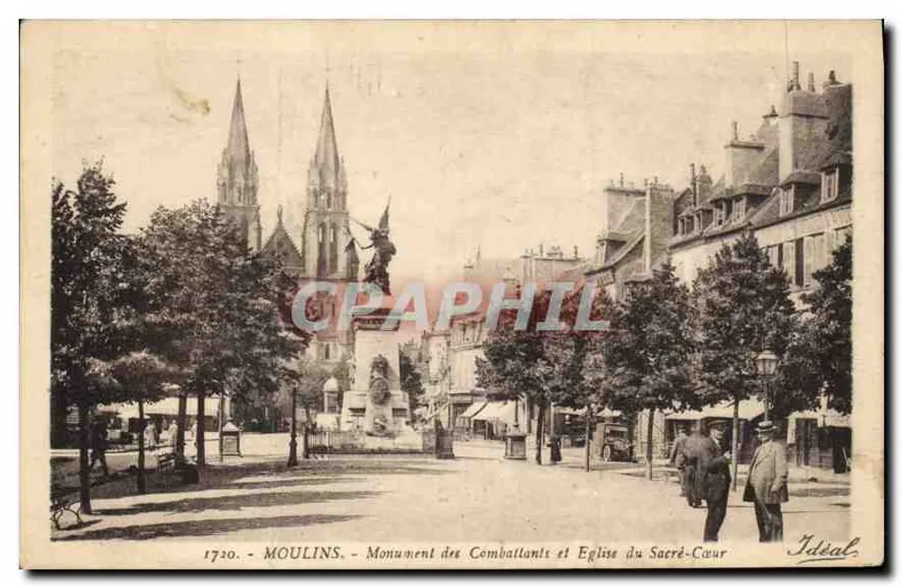 Moulins — Monument des Combattants et Église du Sacré-Cœur — Idéal - Vorderseite