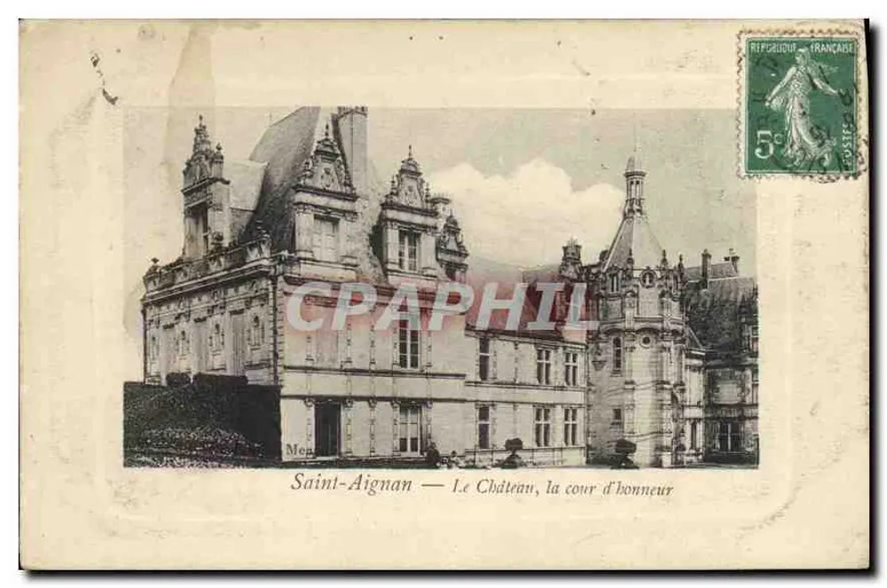 Saint-Aignan — O Castelo, a praça de honra — editor desconhecido, número de série não visível - Frente