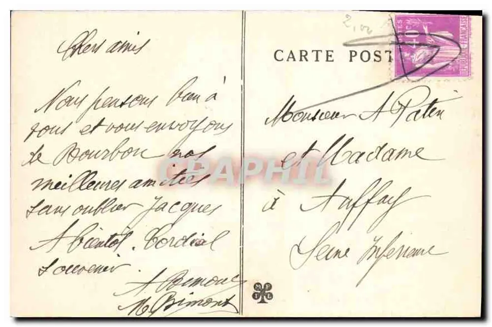 Bourbon-l'Archambault — Poetische Ansicht des Sees und Schlosses — Verlag nicht sichtbar - Rückseite