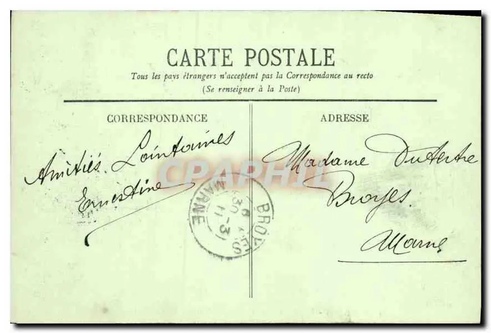 NANCY — O Monumento Carnot, na Entrada do Cours Léopold — Editor C. P. M. n°41 - Verso