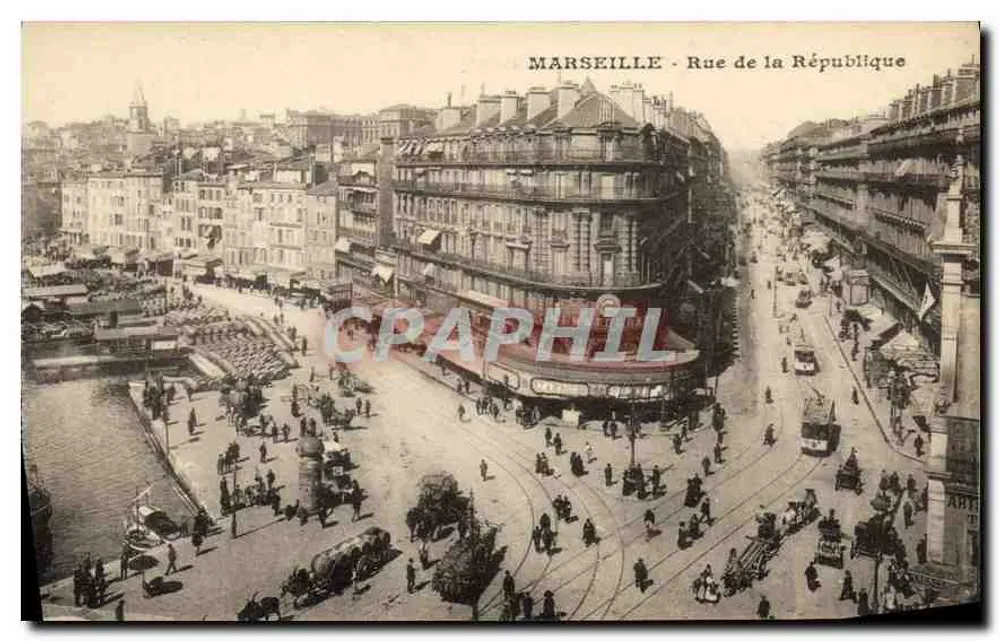 Marseille - Rue de la République — vista panorâmica — editor não visível - Frente