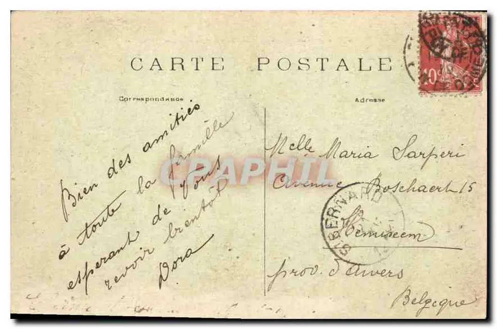 Panorama Clermont-Ferrand (P.-de-D.) — widok z lotu ptaka z katedrą — wydawca nieznany, n° 448 bis - Rewers