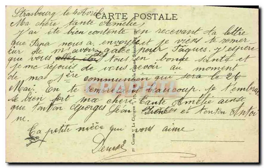 Strasbourg - A Stork's Nest — n° 602 - Back