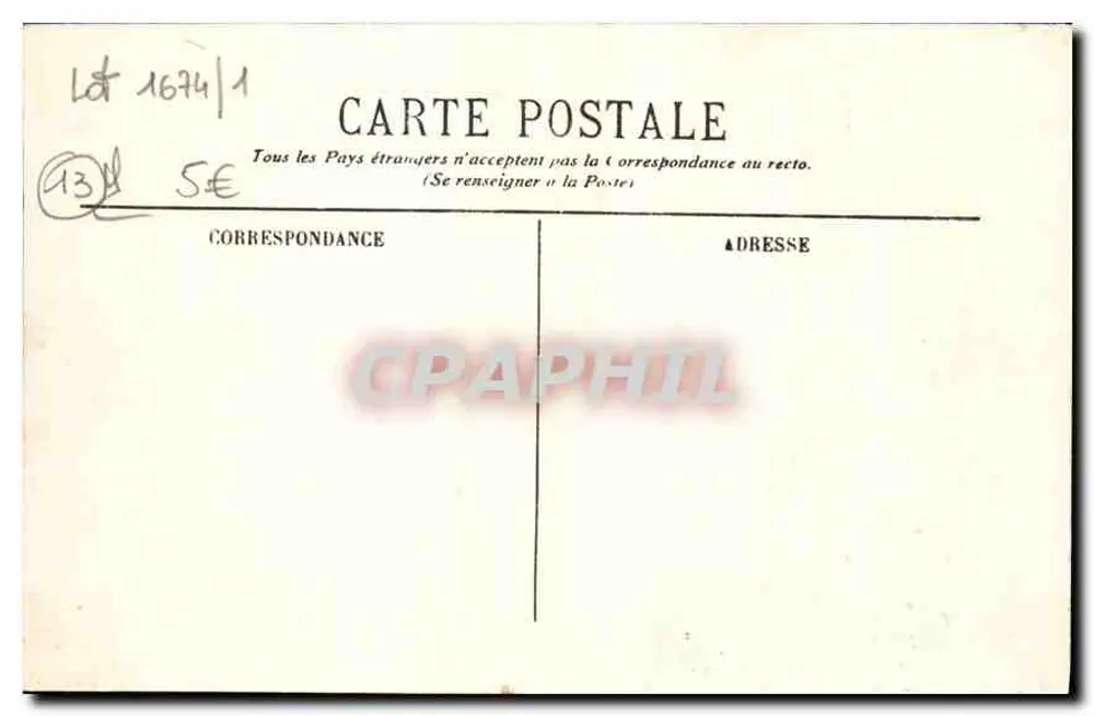 Marselha — A Catedral — Editor EL, n° 161 - Verso