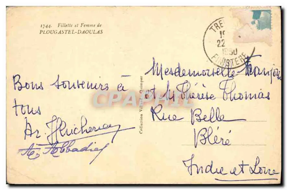 Mädchen und Frau aus Plougastral-Daoulas — Sammlung Villard Quimper - Rückseite