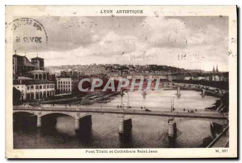 Lyon Artistique — Pont Tilisitt und Kathedrale Saint-Jean — Phototypie M. Leauy, Lyon, n° M. 227 - Vorderseite