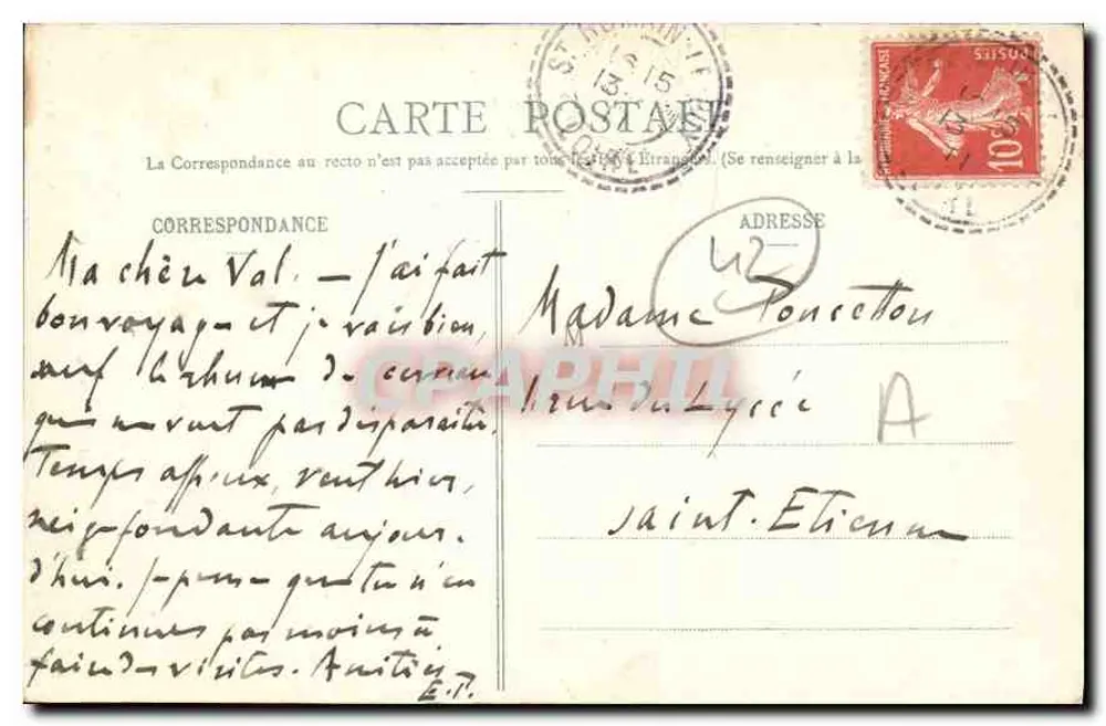 BOEN - Avenida de Girand — Édition Coiffet, Boën - Verso