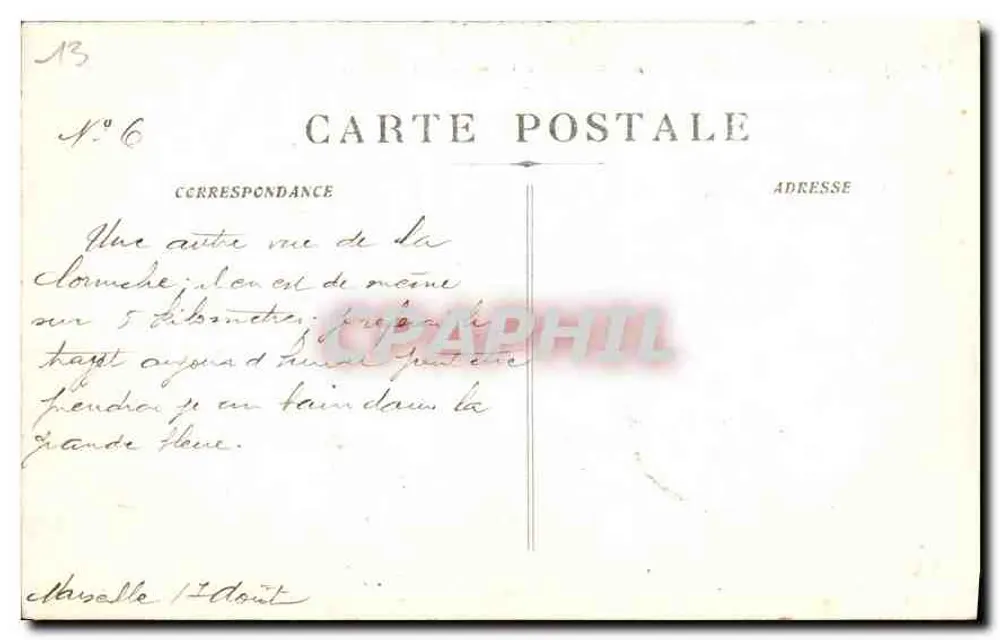 Marseille - Die Anse du Prophète und das Restaurant Roubion — Vintage Postcard/Antike Ansichtskarte n°37 - Rückseite