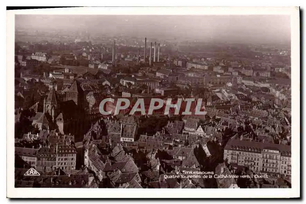 Strasbourg — Vier Türme der Kathedrale im Westen — Verlag A.S. n°2 - Vorderseite