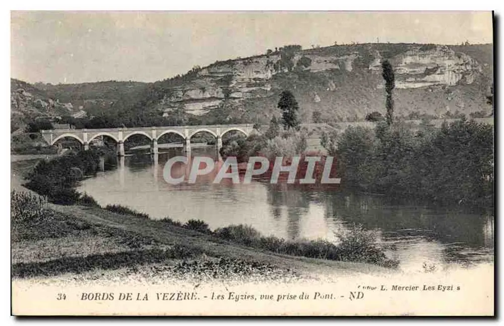 Ufer der Vézère - Les Eyziès, Blick vom Brücke — L. Mercier, Les Eyziès - Vorderseite