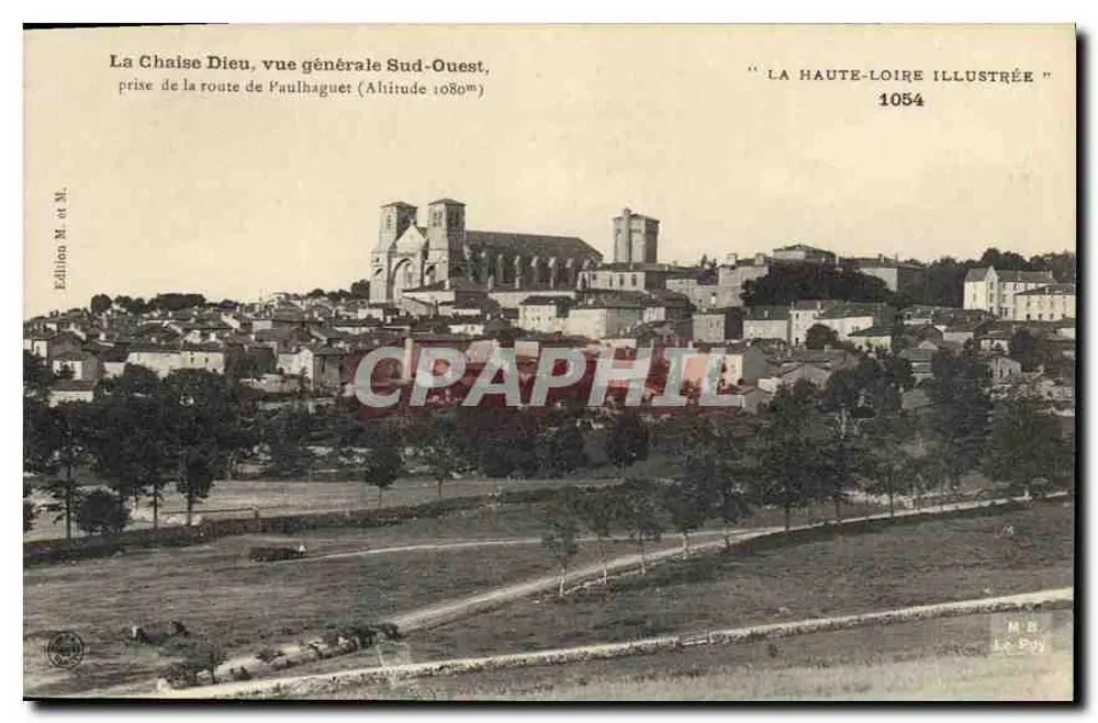La Chaise-Dieu, allgemeiner Blick Richtung Süd-West — aus der Straße Paulhaguet (Höhe 1080m) — "LA HAUTE-LOIRE ILLUSTRÉE" n°1054 - Vorderseite
