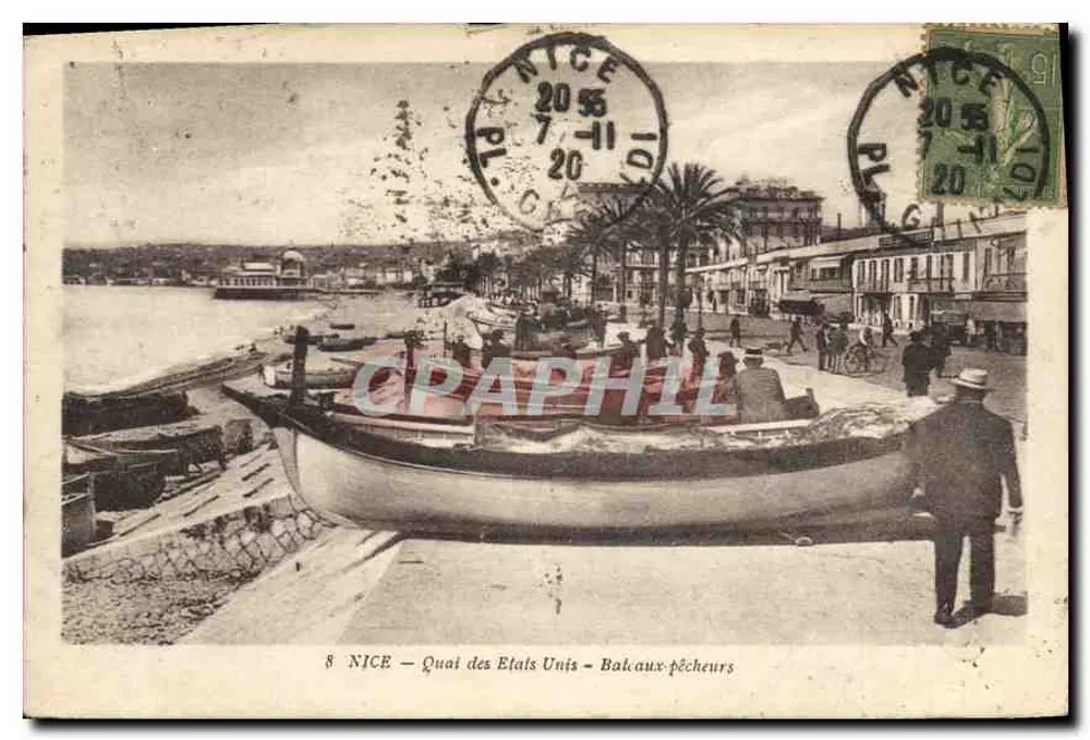 Nice — Quai des États-Unis — Fischboote - Vorderseite