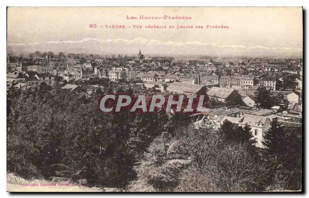 Tardes - Vue générale et chaîne des Pyrénées — Phototypies Labouche Frères - Recto