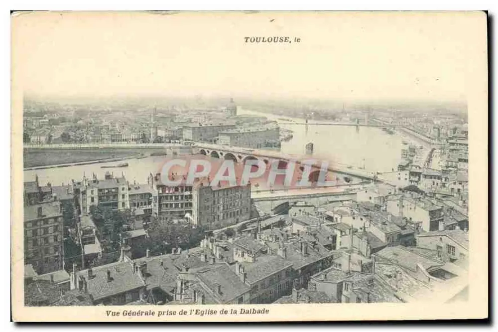 Vue Générale de Toulouse prise de l'Église de la Dalbade — éditeur non identifié, n° de série non visible - Recto