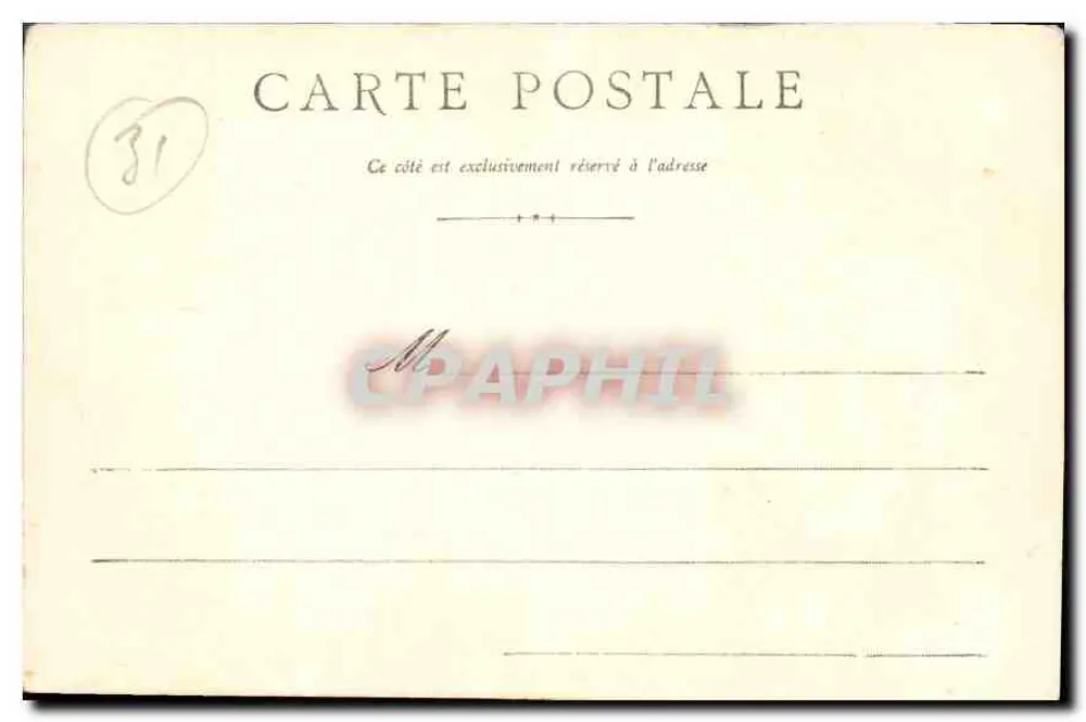 Vue Générale de Toulouse prise de l'Église de la Dalbade — éditeur non identifié, n° de série non visible - Verso