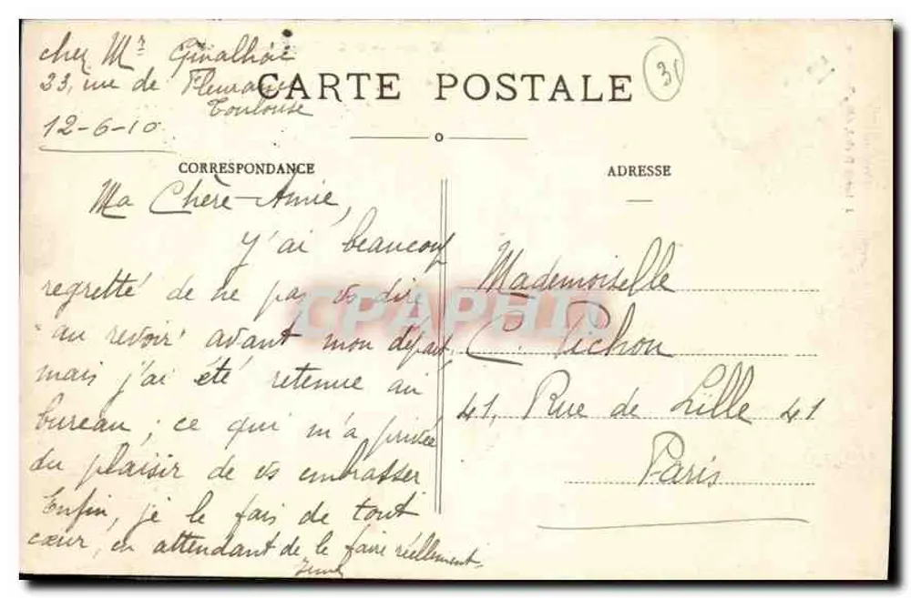 Toulouse — Vista Panorâmica — Editor não identificado, n° de série 37 - Verso