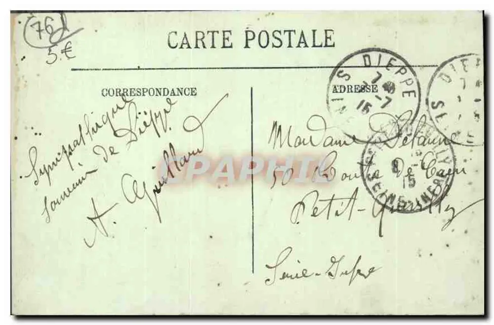 Dieppe — Le Casino et les Falaises — LL - Verso