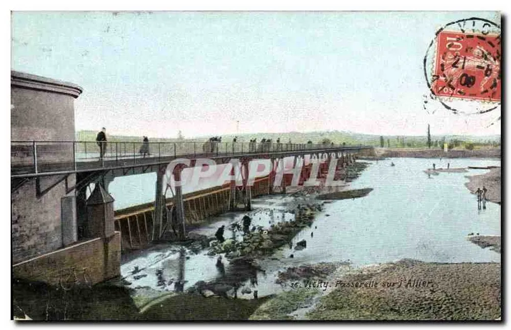 Vichy. Passarela sobre o Allier — editor Vichy, n° 66 - Frente