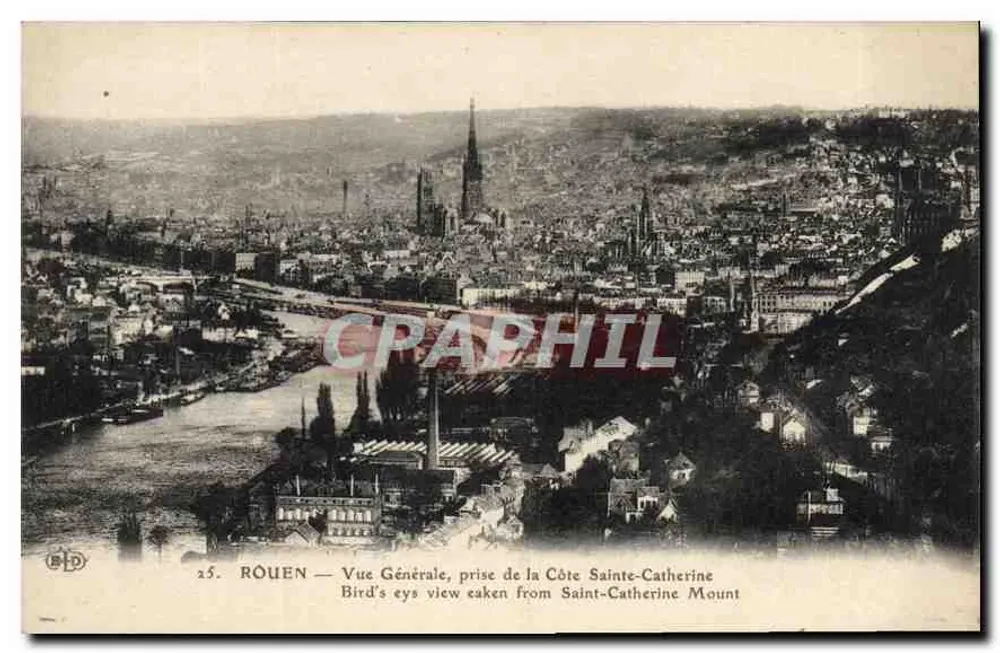 Rouen — Vue Générale prise de la Côte Sainte-Catherine - Recto