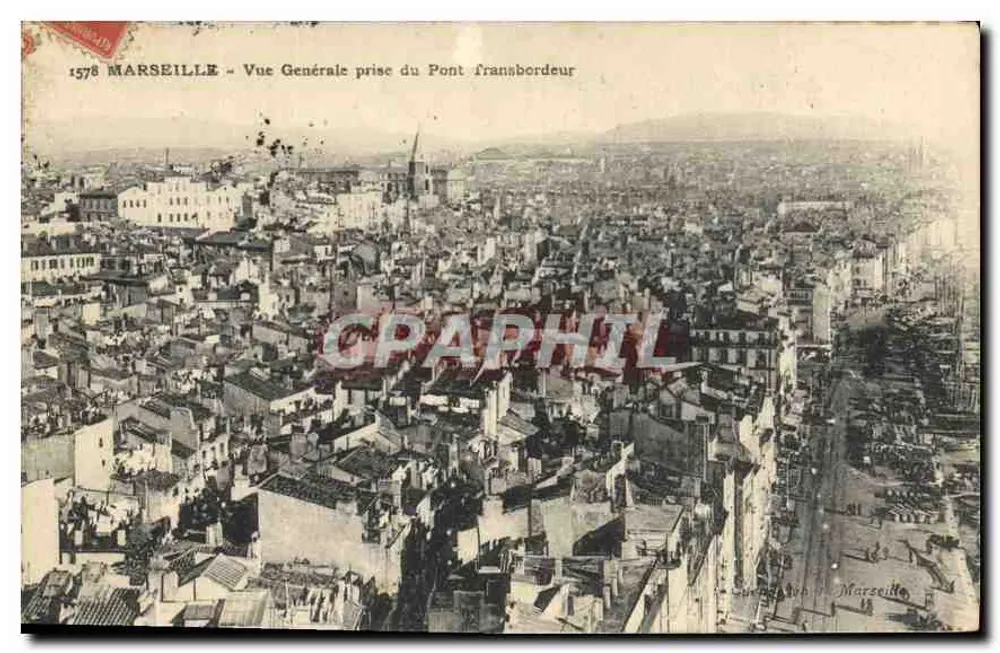 MARSEILLE — Vue Générale prise du Pont Transbordeur — Éditeur : L. V. Marseille - Recto