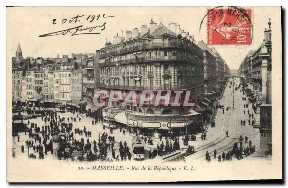Marseille - Rue de la République — E. L. n°20 - Voorkant