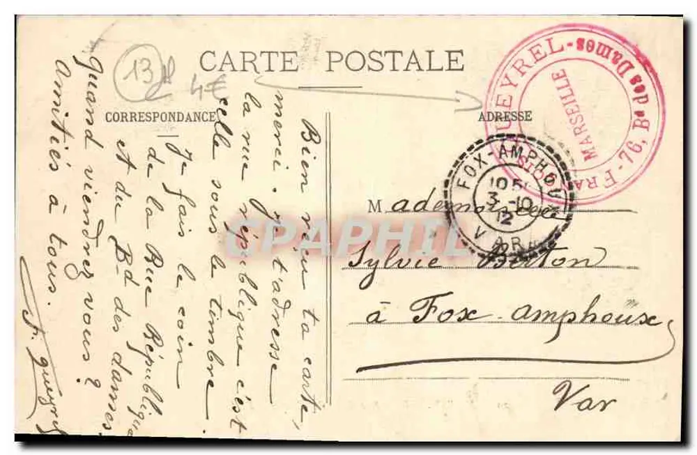 Marseille - Rue de la République — E. L. n°20 - Achterkant