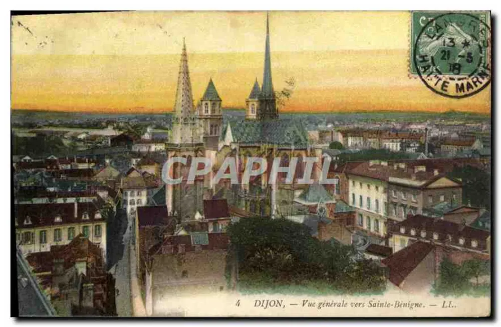 Dijon — Visão geral em direção a Sainte-Bénigne — LL. n°4 - Frente