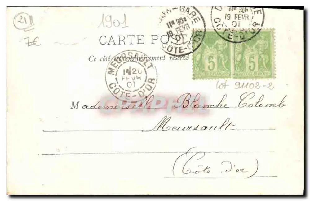 Fontaine de Jouvence — Environs de Dijon — L. V., édit. 47 - Verso