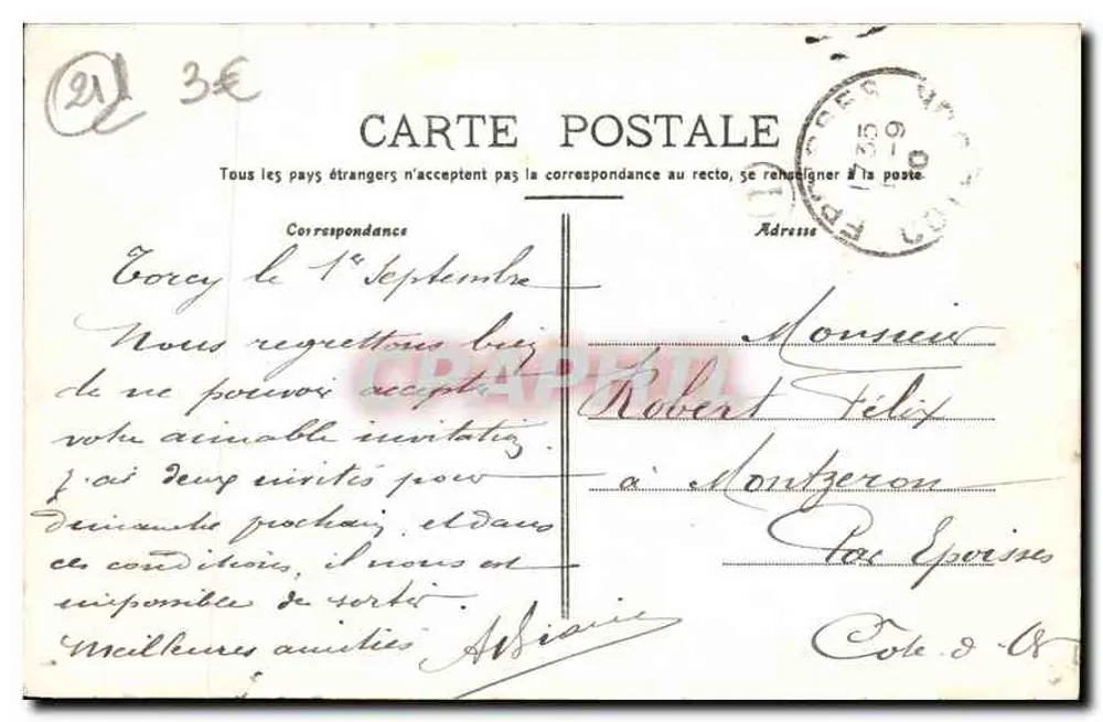Dijon — Motif of the Piron Monument — Aubert, publisher 10, r. Liberté, Dijon - Back