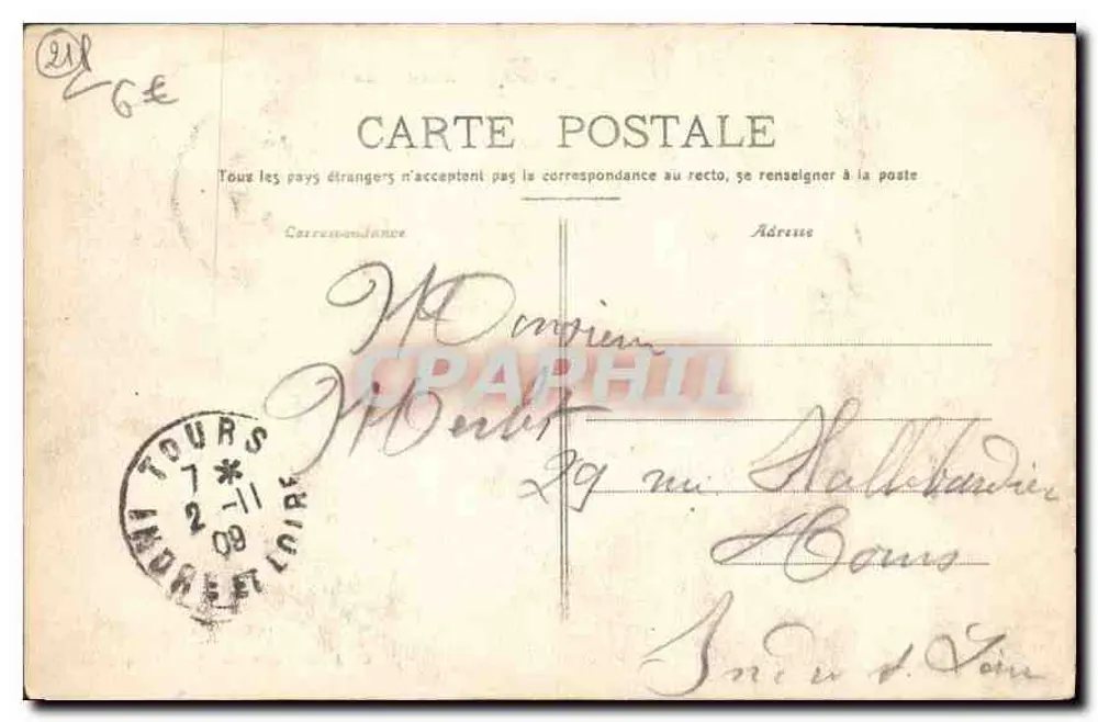 Dijon — Jardim da Praça Darcy — Anbert, editora 10, rua Liberté, Dijon - Verso