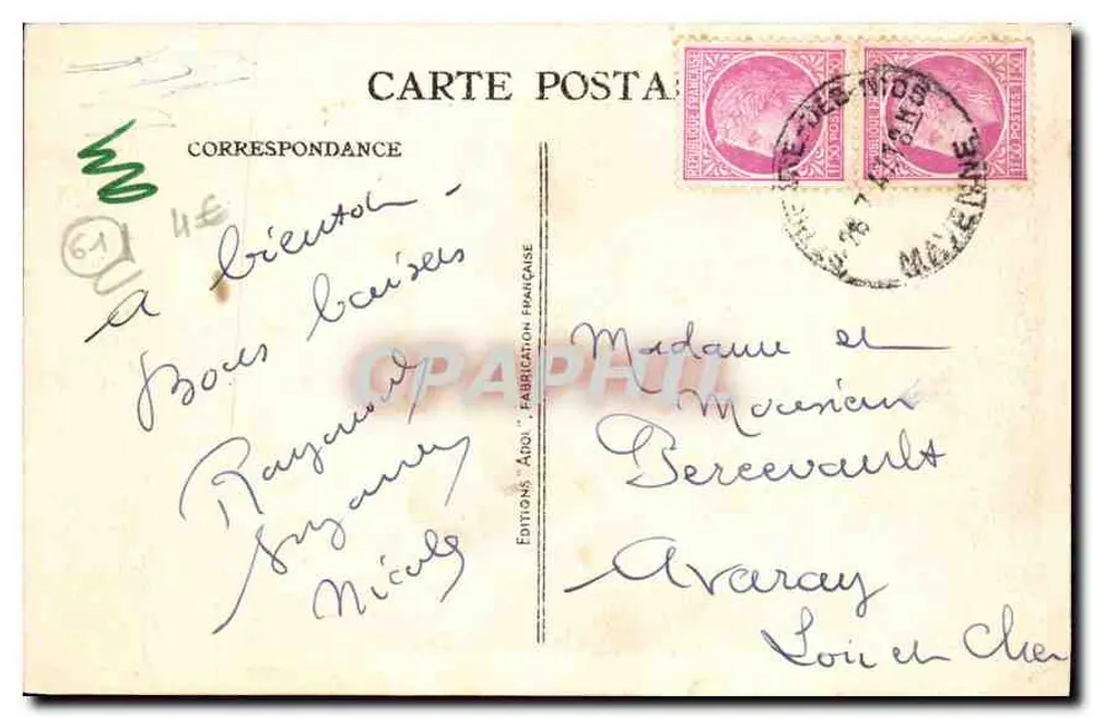 Saint-Céneri (Orne) — Bildkarte — ARO Editions, Nummer 605 - Rückseite