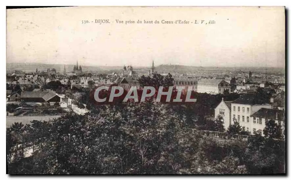 Dijon — Vue prise du haut du Creux d'Enfer — L. V., édit - Recto