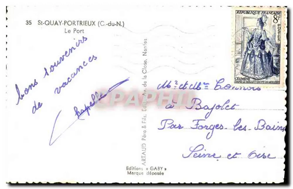 St-Quay-Portrieux (C.-du-N.) — Le Port — Éditions Gaby & Fils, Nantes - Verso