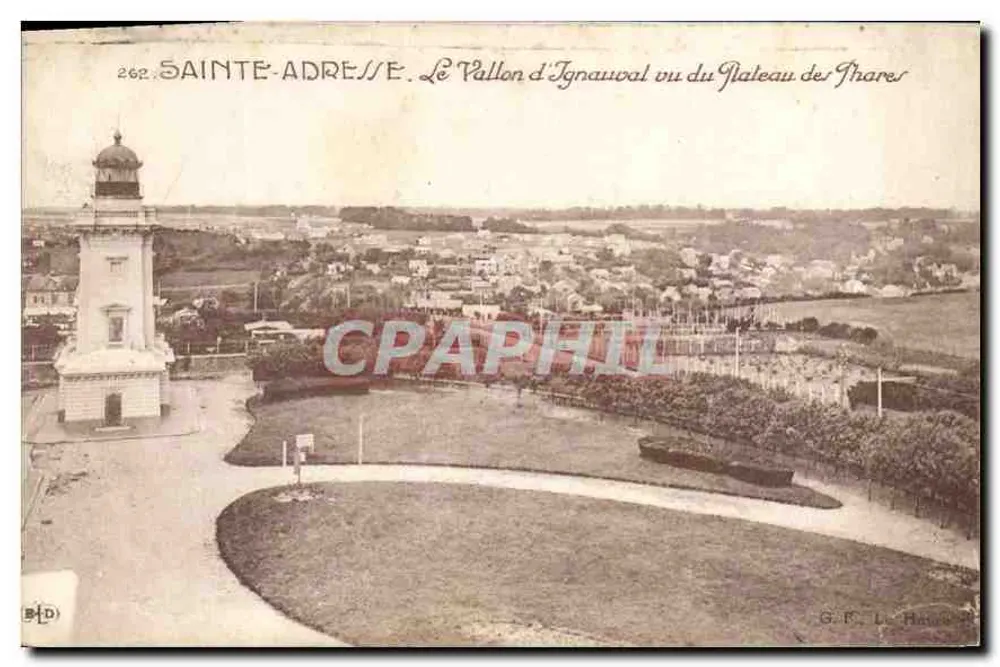 Sainte-Adresse — Le Phare d'Ignauval vu du Plateau des Phares — G.F. Le Havre 262 - Recto