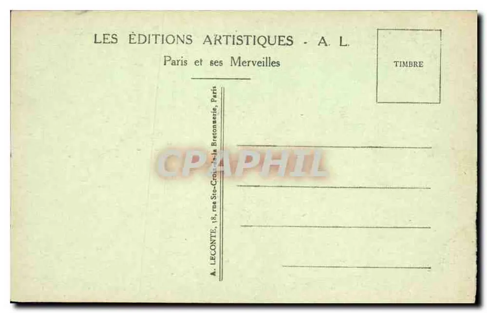 Paris - A Rue de Rivoli - Rua de Rivoli - A. L. - Verso