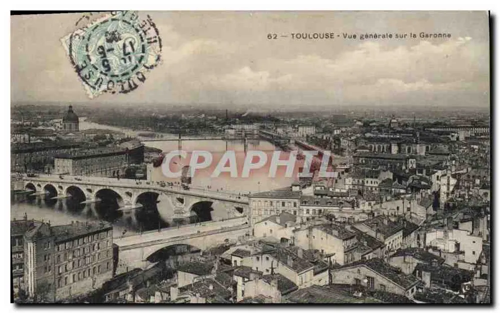 Toulouse — Vue générale sur la Garonne — éditeur non identifié, n° de série 62 - Recto