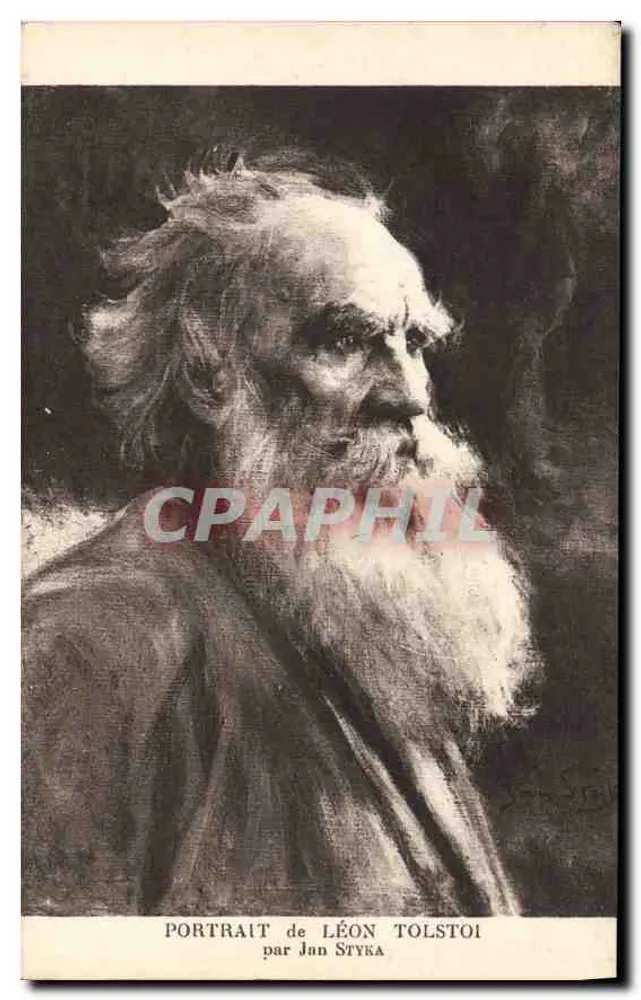 Retrato de Léon Tolstoï — por Jan Styka — Edição E. S. Paris (25) - Frente