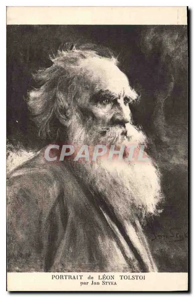 Retrato de Léon Tolstoï — por Jan Štyka — Edição S. S. Paris (55) - Frente