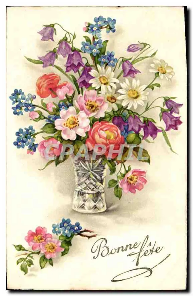 Arranjo de flores — Feliz aniversário — editor não visível - Frente