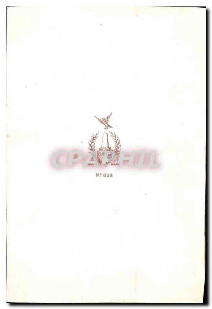 Carta de Natal — decoração de hortênsias e bagas — editor E. H. M. N° 839 - Verso