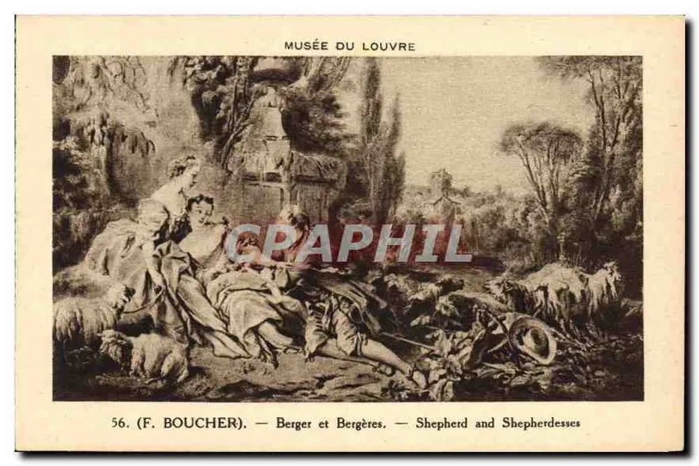 Museu do Louvre — Pastor e Pastoras — (F. Boucher) — n°56 - Frente
