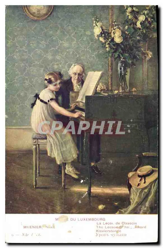 « La Leçon de Clavecin » par Jules-Alexis Muenier — Musée du Luxembourg — éd. ND - Frente