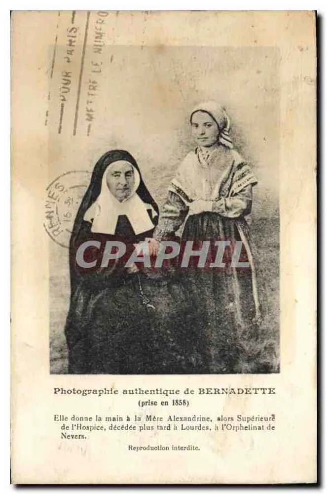 Bernadette — Authentische Fotografie aus dem Jahr 1858 — unbekannter Verleger - Vorderseite