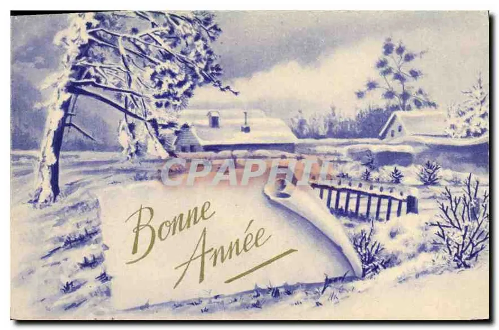 Paisagem invernal — Boa Ano — editor não visível - Frente
