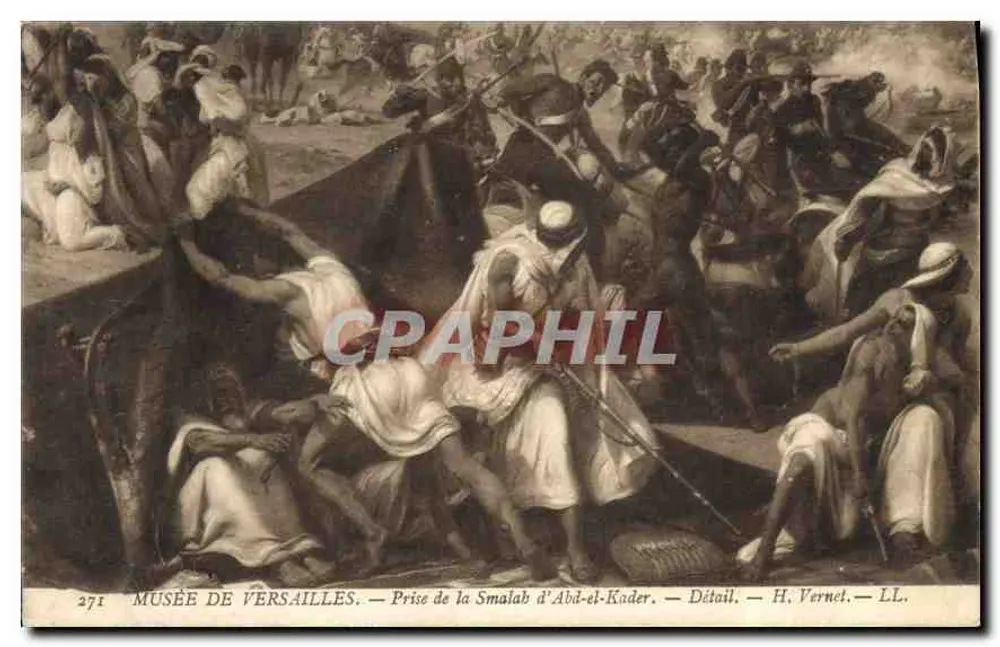 Museo de Versalles — Toma de la Smalab de Abd-el-Kader — Detalle — H. Vernet — LL. — n° 271 - Anverso