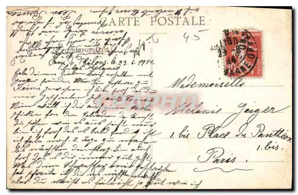 Camp de Châlons — Parc d'Artillerie et Pièce attelée — Librairie Militaire Guérin, Mourmelon - Rückseite