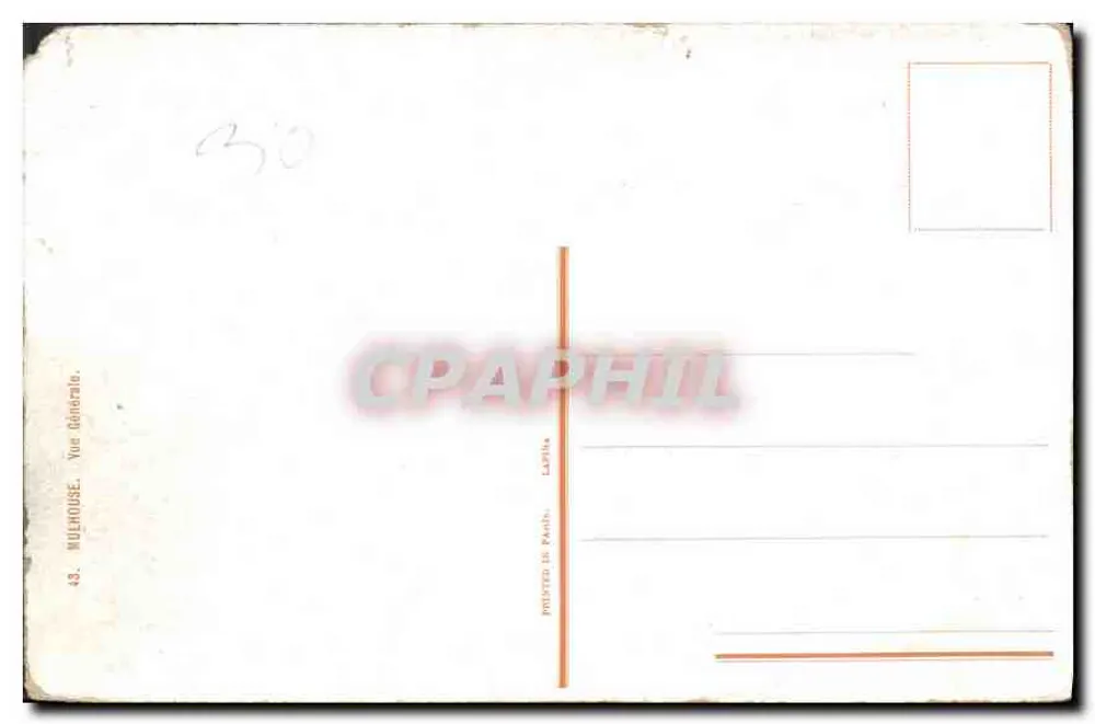 Widok z Mulhouse — Malarstwo akwarelowe — J. Buerston - Rewers