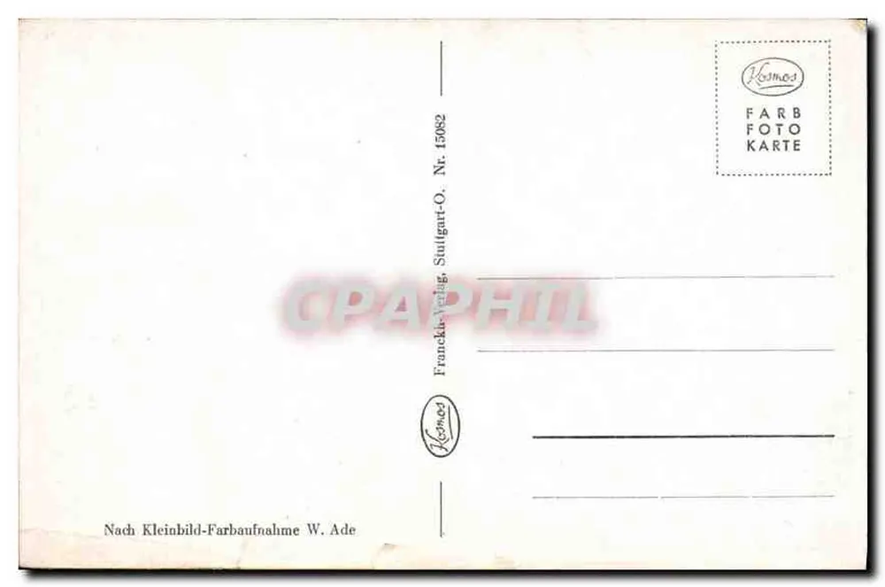 Paisagem com casa à beira de um curso d'água — montanhas no fundo — Kosmos, Nr. 15082 - Verso